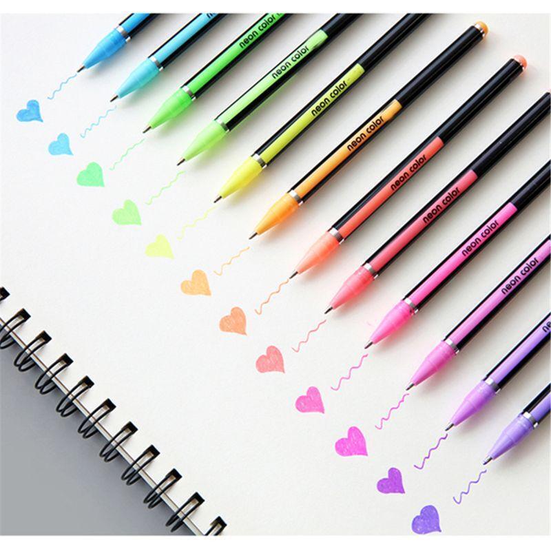 48 Colors/Set Gel Pen Metallic Marker Pens Neon Color Sketch Pen Creative Pen