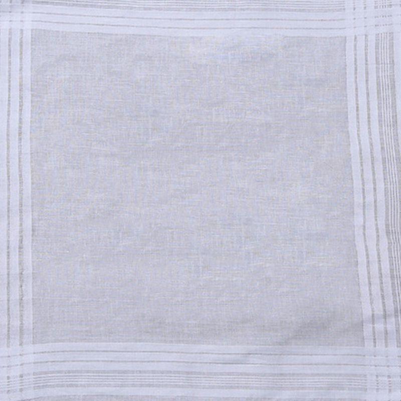 12Pcs Cotton Handkerchiefs Pure Hankies Jacquard Striped Pocket Square Towel DIY