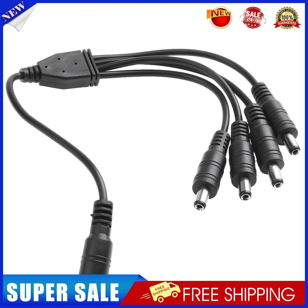 Female to Male DC Power Cord Adapter Cable Splitter for LED Strip (1 to 4)