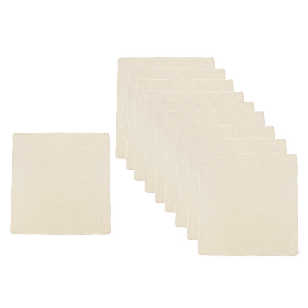 10pcs Rectangle Blank Cotton Rug DIY Craft Embroidery Cloth Sewing Fabric