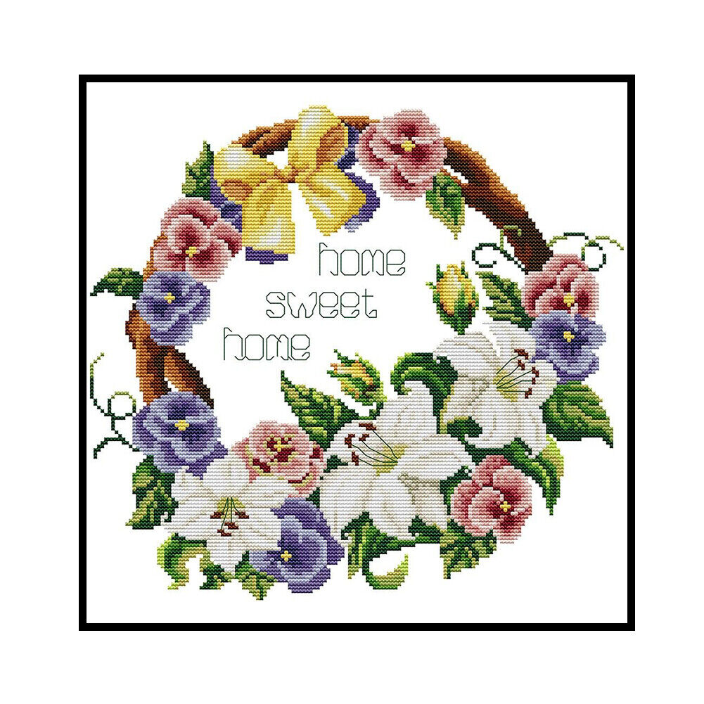 Partial Cross Stitch 14CT Sweet Home Counted Embroidery DIY Needlework Kits