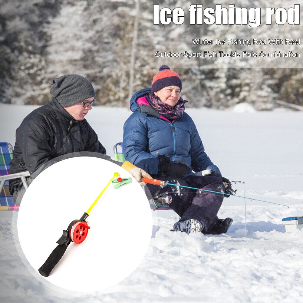 34cm Shrimp Crab Fishing Rod w/ Clip Winter Outdoor Ice Fishing Tackle Pole