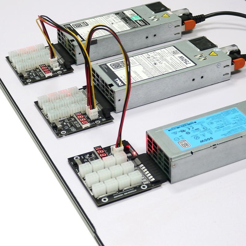 Server PSU Power Supply Breakout Board Adapter 1800W 12 Ports ATX 6 Pin for Eth