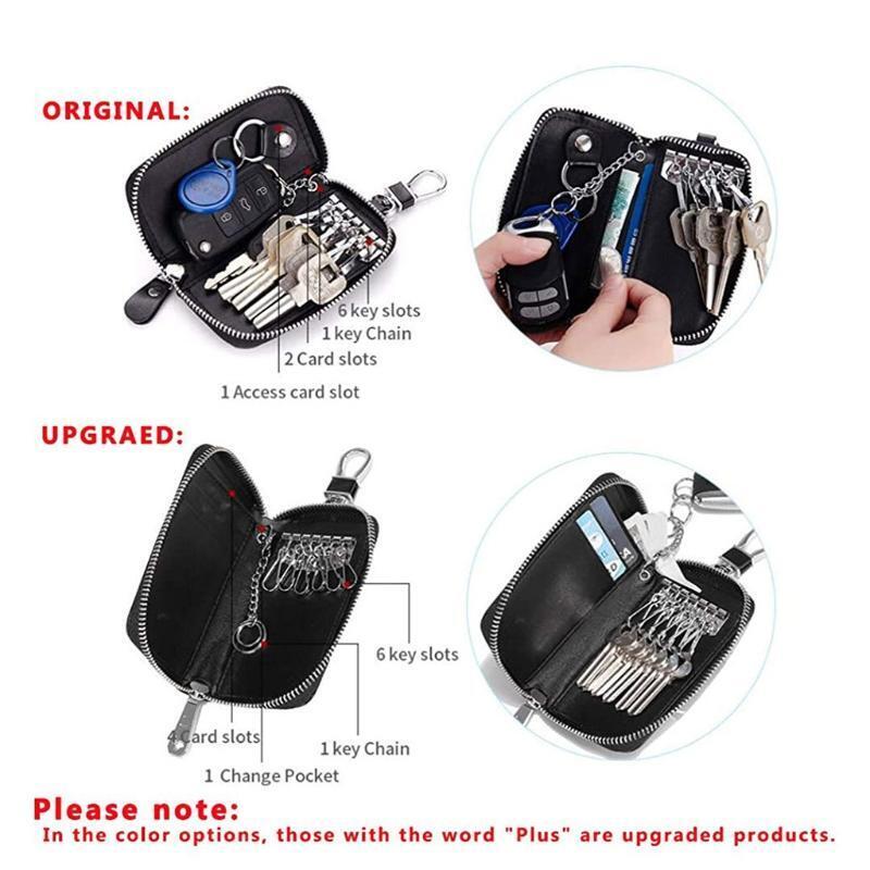 Wallet Card Holder Pocket Leather Car Key Holder Bag Coin Purse for Women Men