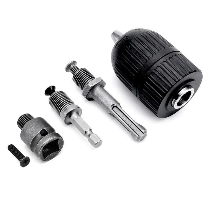 5 Pieces Drill Chuck Plus Shank Adapter Socket Woodworking and Electric DIY