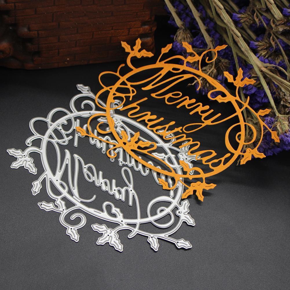 Christmas Words Cutting Die Stencil Scrapbooking Card Template DIY Craft