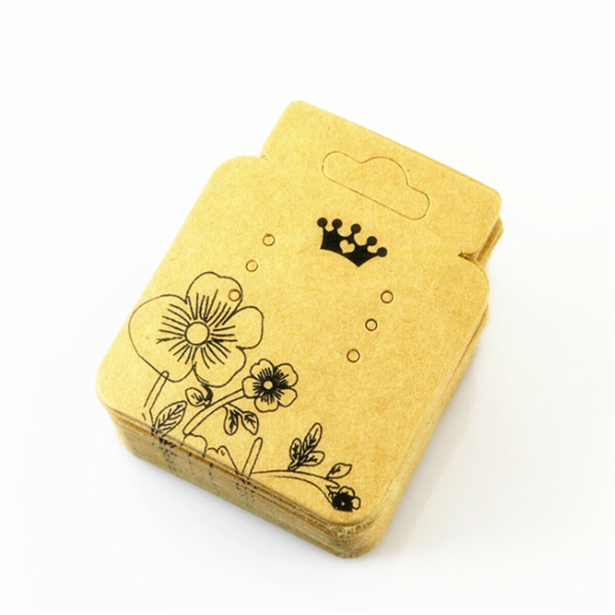 100PCS Kraft Paper Jewelry Earring Hanging Display Holder Hang Cards Price Tag