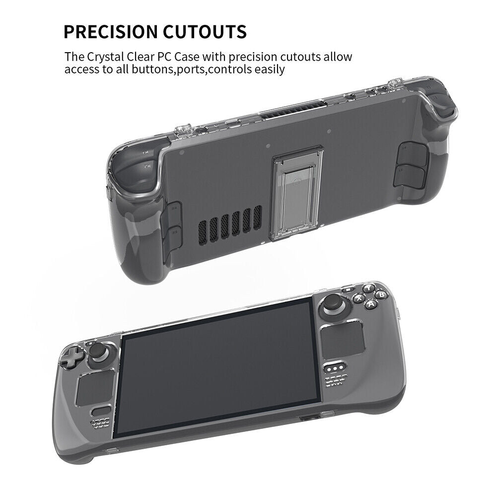Back Case Shell for Steam Deck Crystal Clear Protective Game Console Cover