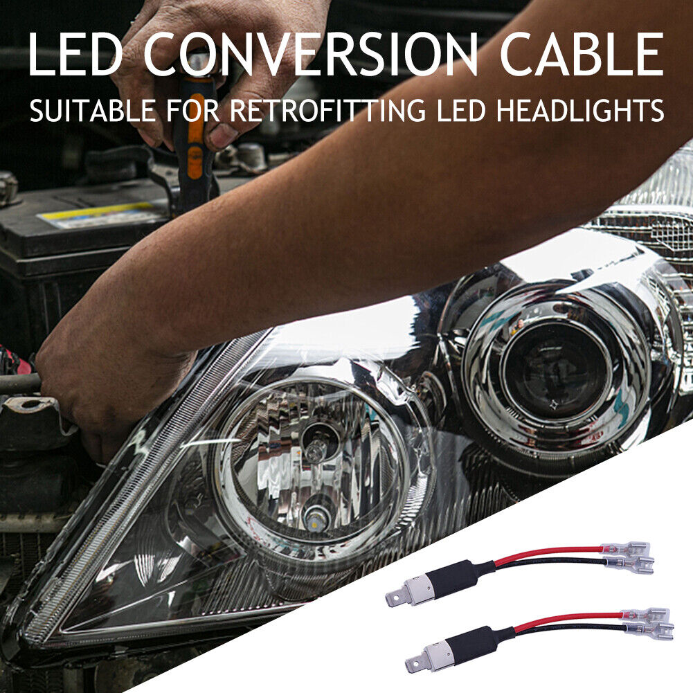 2pcs H1 LED Conversion Wiring Cable Adapter Holder for LED Headlight Bulbs