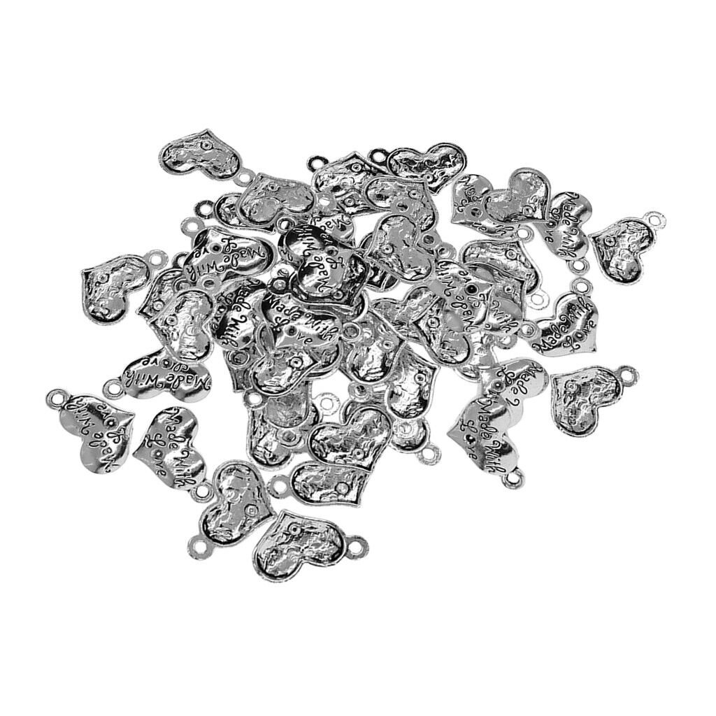 50Pcs Lover Heart Pendant Blank Cabochon  Setting Trays DIY Jewelry