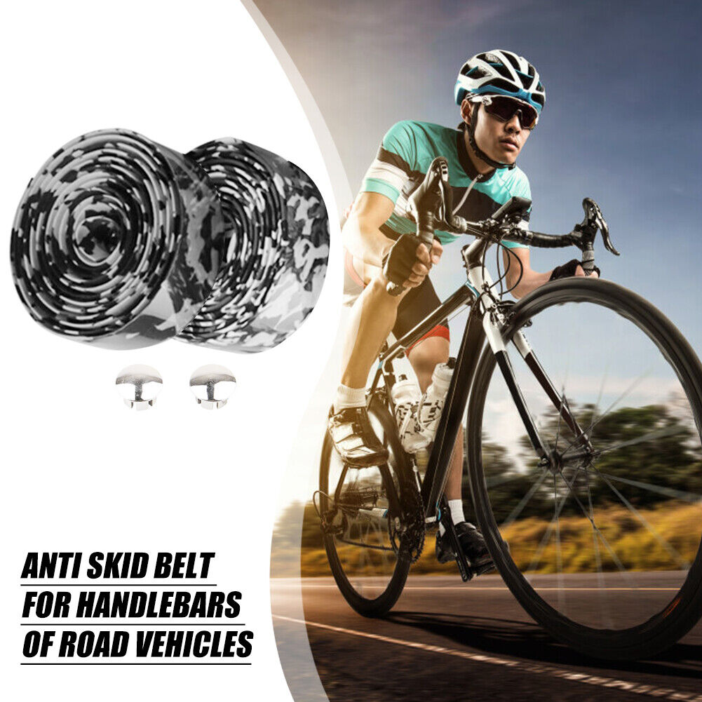 2pcs Rubber MTB Bike Handlebar Tape Plugs Anti-Slip Bicycle Handle Bar Belt