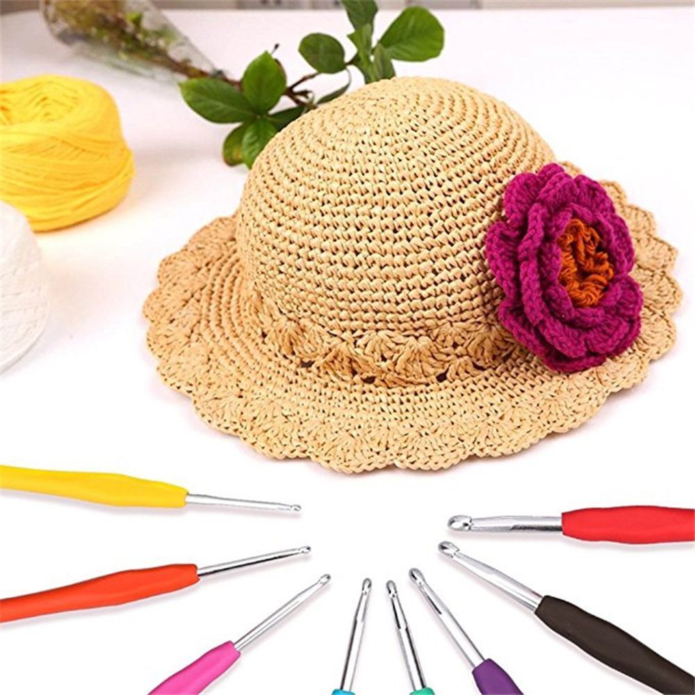 Ergonomic Handle Craft Tools Weave Yarn Aluminum Knitting Needles Crochet Hook