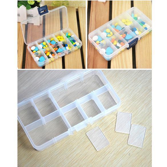 10 Slot Jewelry Rings Adjustable Tool Box Case Craft Organizer Storage Bead