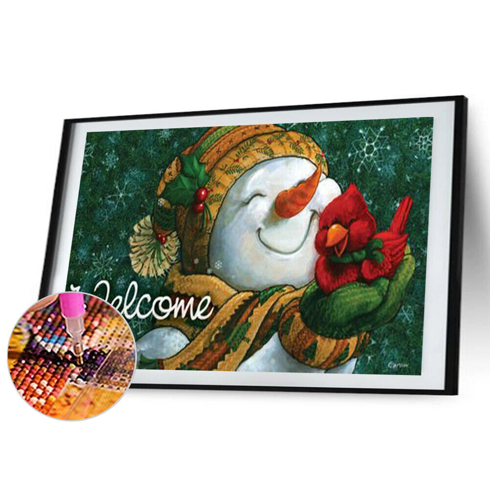 5D DIY Diamond Painting Snowman Bird Full Round Drill Mosaic Picture Kit