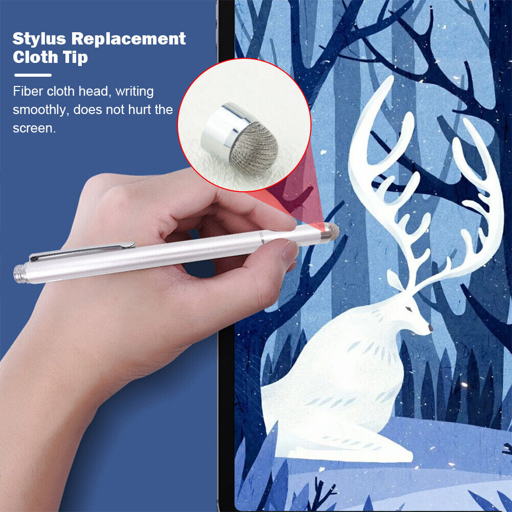 5pcs Conductive Stylus Pen Fiber Cloth Head Laptop Tablet Touchscreen Nibs