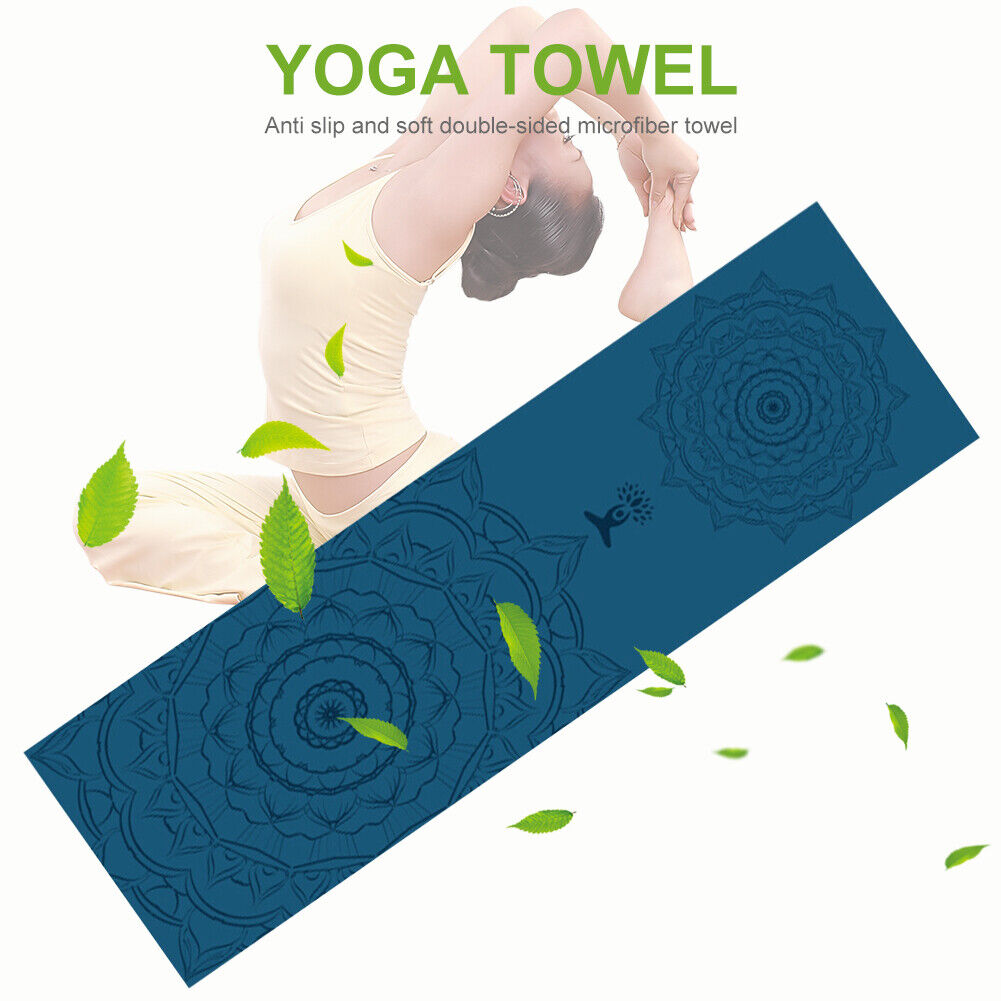 Portable Double Layer Printed Yoga Towel Quick Drying Pilates Towels (B)