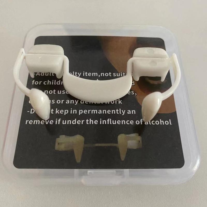 Halloween White Teeth Fangs Teeth Luminous Vampire Fang Retractable Funny Dress