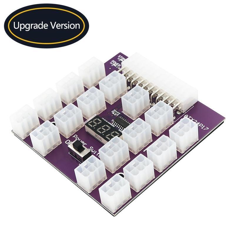 24Pin to 17 ATX 6 Pin Server PSU Power Supply Breakout Board Adapter 2400W Max