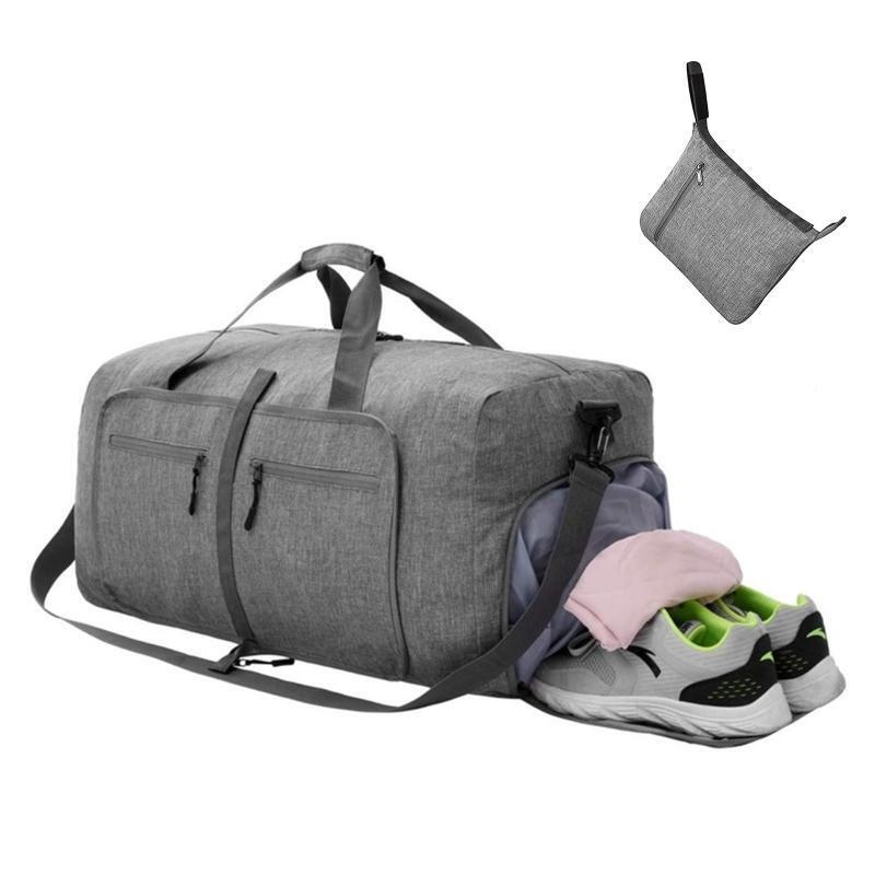 Foldable Travel Bag with Zippers 65L Waterproof Sundries Collection Pouch