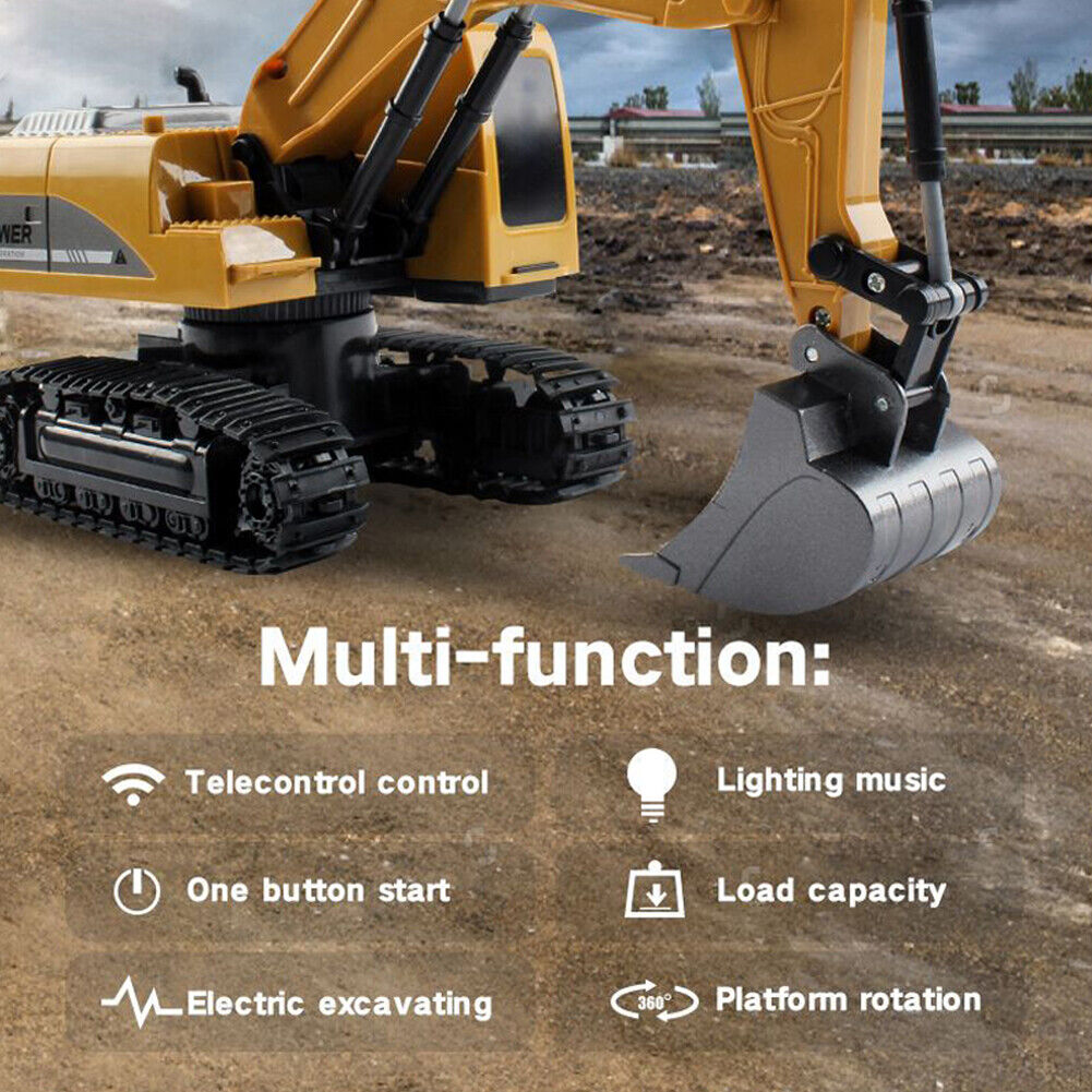5CH RC Excavator 1/24 Engineering Crawler Car Vehicle with Light Music