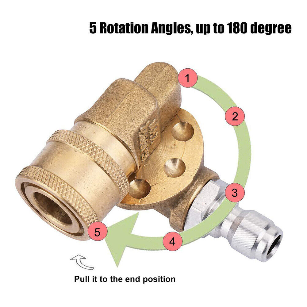5pcs Pressure Washer Tips 4500 PSI 1/4 Quick Connector with Pivot Coupler