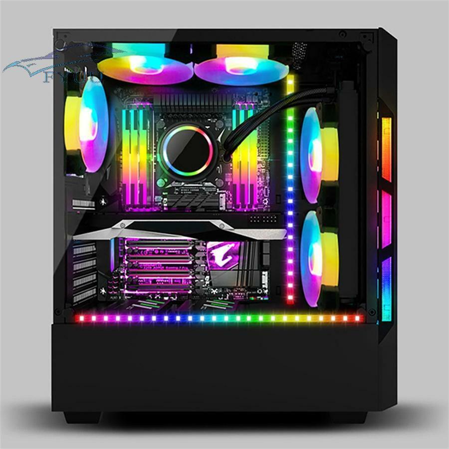 2PCS Magnetic RGB Lighting Strip & 5V 3Pin Remote Control synchronization Music