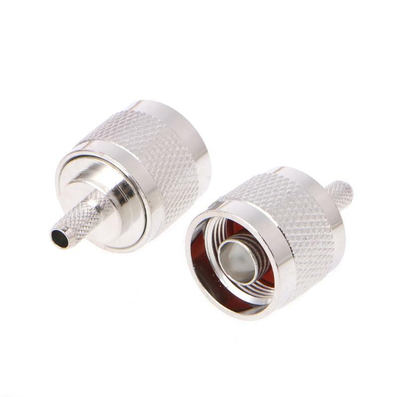 10Pcs N Male Plug Crimp RG58 RG142 LMR195 RG400 Coaxial Cable Straight Connector