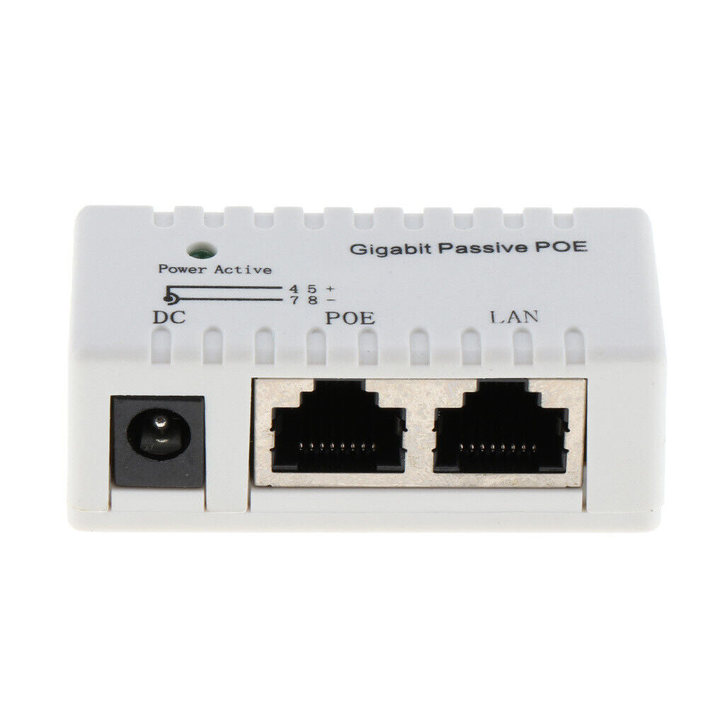 2x 12V-52V Gigabit PoE Injector  Supply Ethernet Adapter 2.1mm x 5.5mm