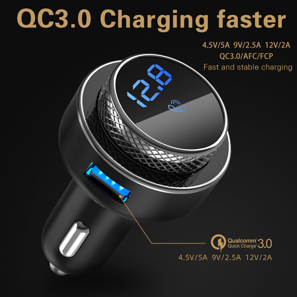 GC16 Car FM Transmitter Bluetooth-compatible Handsfree MP3 Player QC3.0 USB