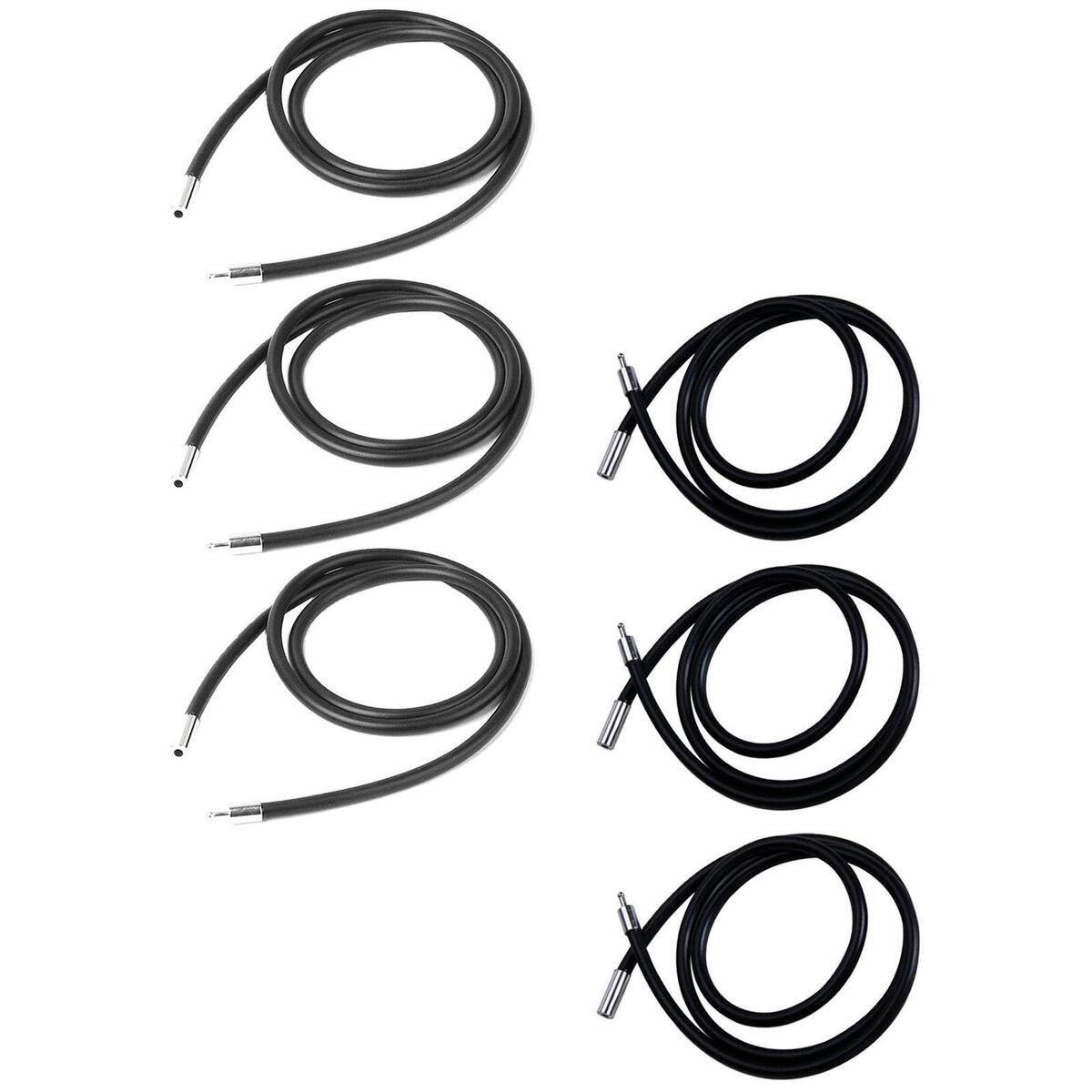 6pcs Rubber Cord Rope Necklace Chain with Stainless Steel End Clasp