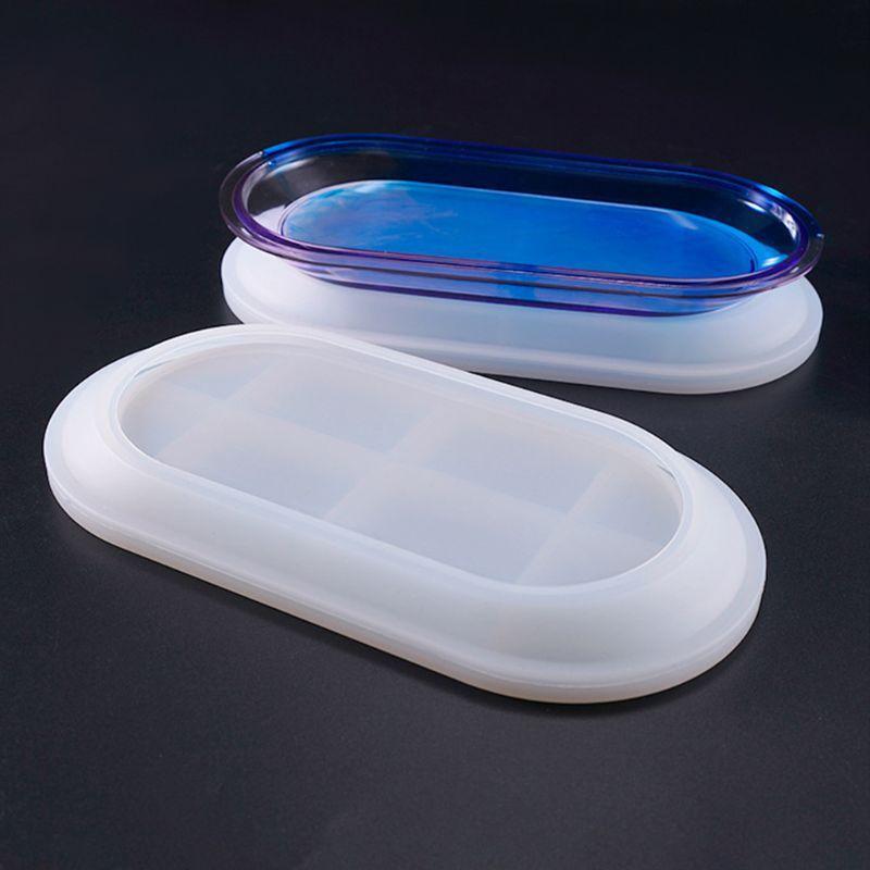 Crystal Epoxy Mould DIY Handmade Elliptical Flat Bottom Plate Highlight Mirror