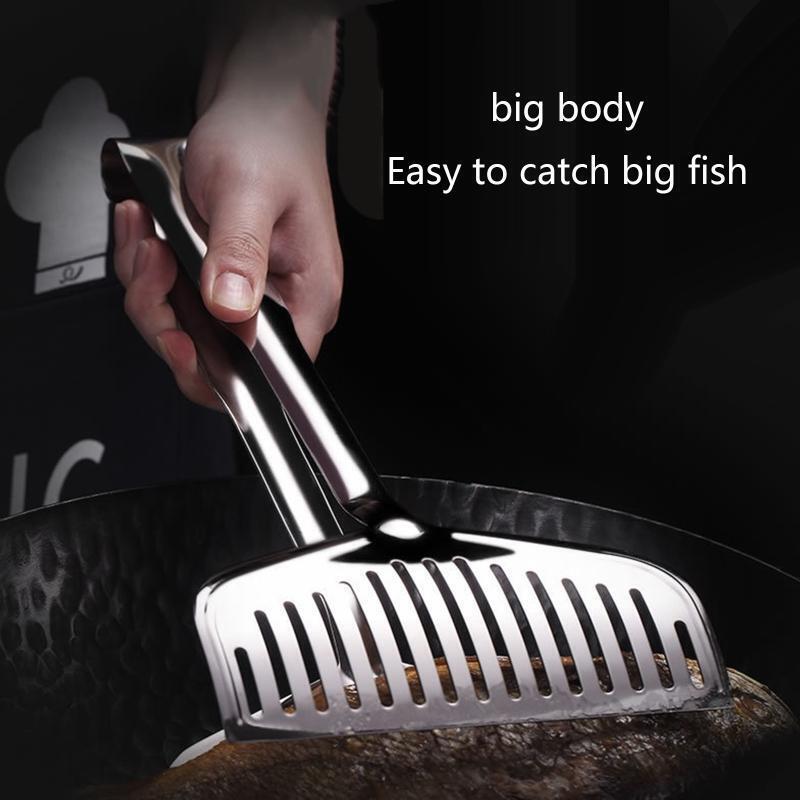 Fried Fish Tongs Multi-Function Food Flipping Tongs for Bread Eggs Hamburgers