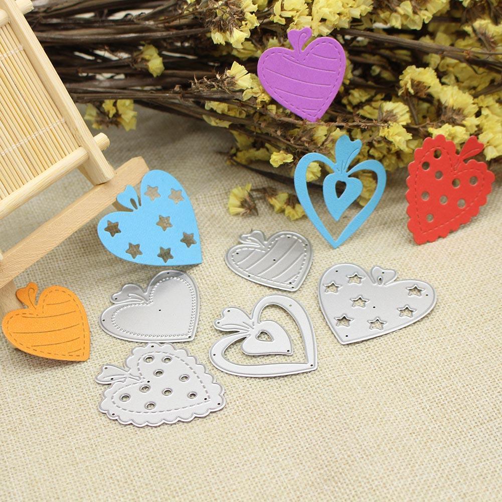 5pcs Heart Sewing Thread Metal Die Cutting Dies DIY Scrapbooking Embossing