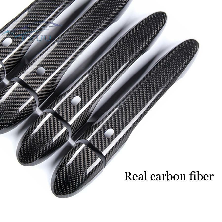 Black Carbon Fiber Door Handle Cover Trim For Maserati Ghibli 2014-2017 2018-19