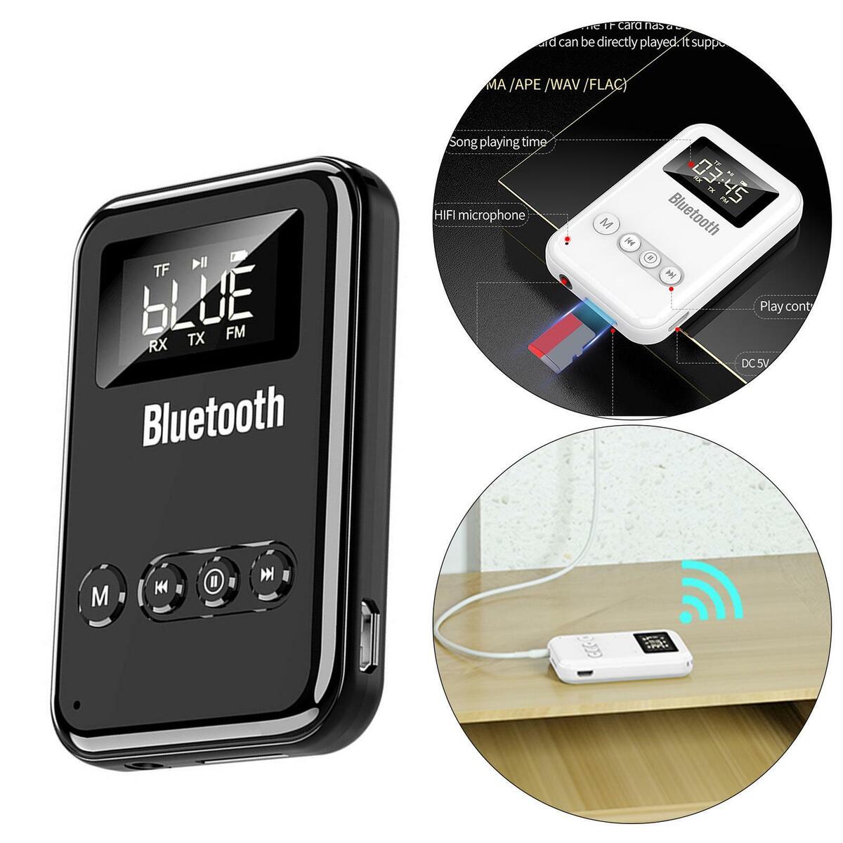 5.0 Adapter Transmitter Receiver for  FM 300mAh LED Screen