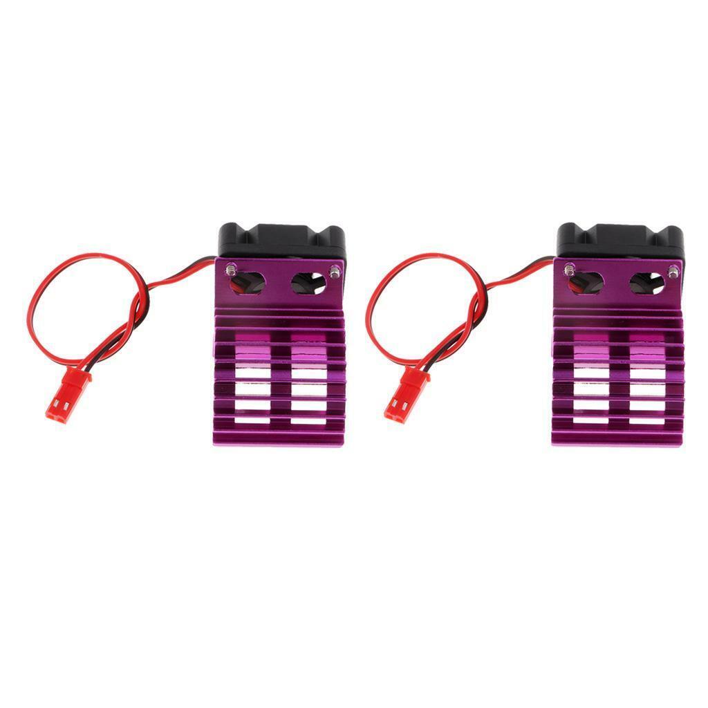 2x Aluminum Brushless RC Car Heat Sink w/ Cooling Fan Upgrade Accessory