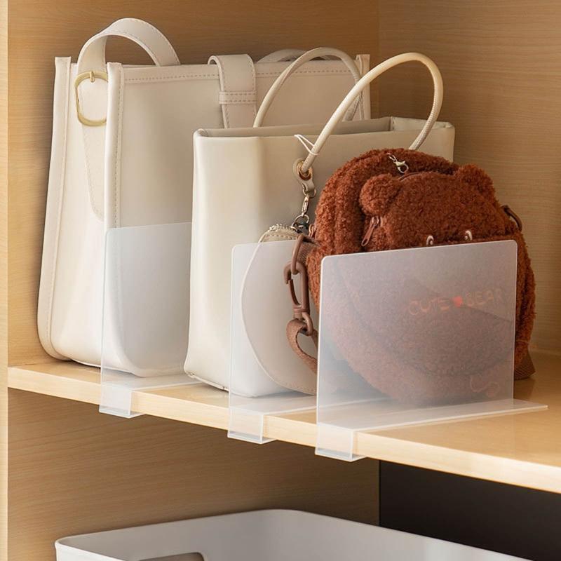 Transparent Plastic Shelf Divider Closet Organizer Wardrobe Cabinet Separator