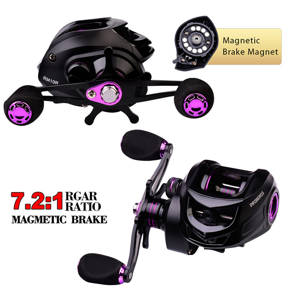 PROBEROS Baitcasting Reel 7.2/1 10kg Spool Max Drag 3+1BB Reels (CS10 Left)