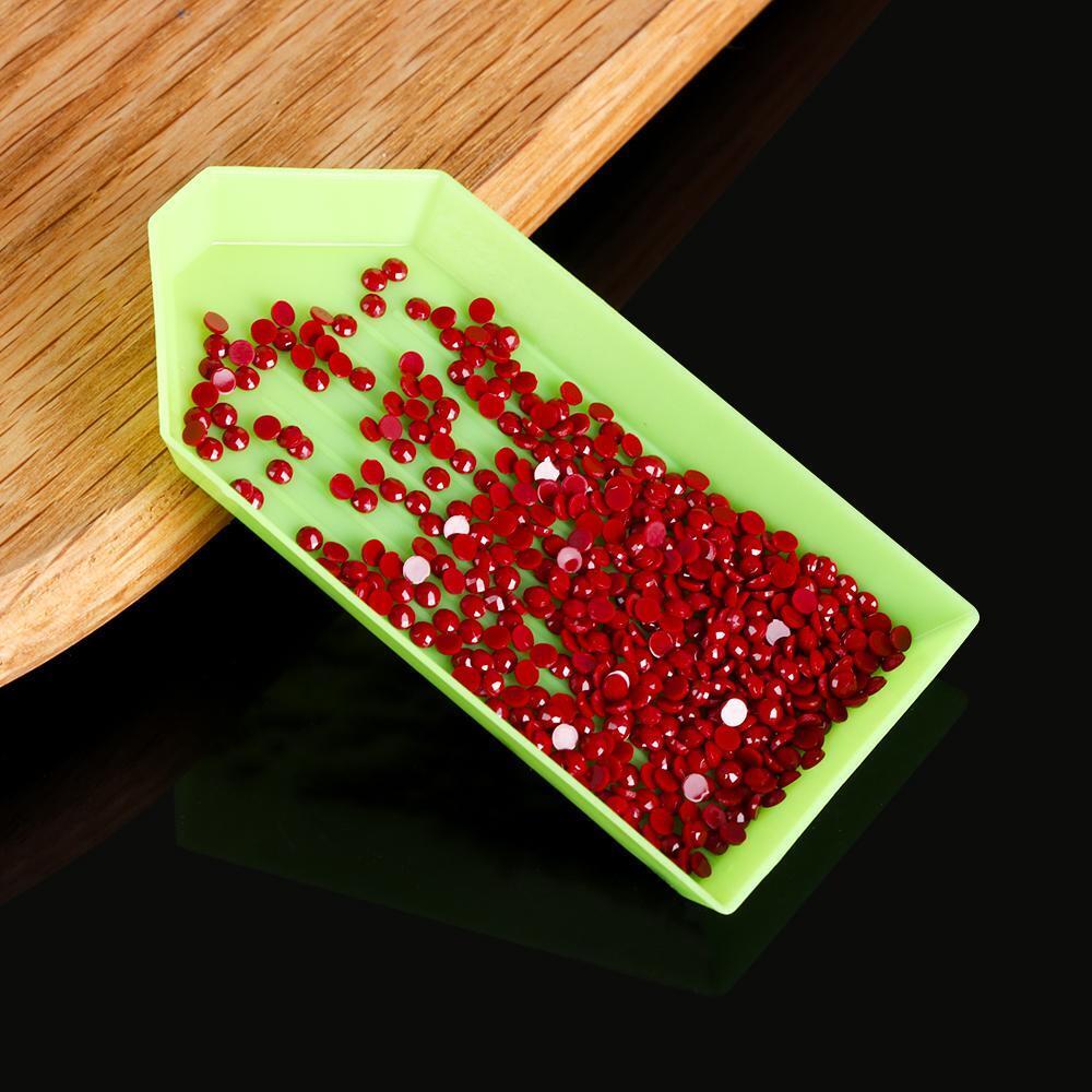 New Green Embroidery 5D Acrylic Diamond Painting Plastic Point Drill Tray Plate