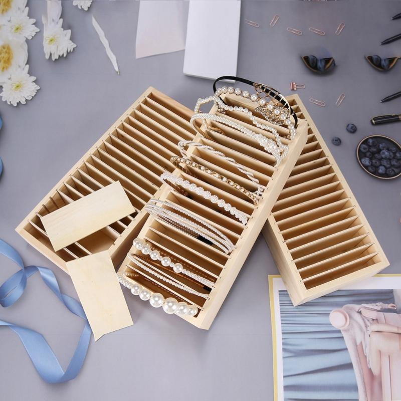 Wooden Headband Holder Hair Accessory Scrunchie Chains Bracelet Necklace Storage