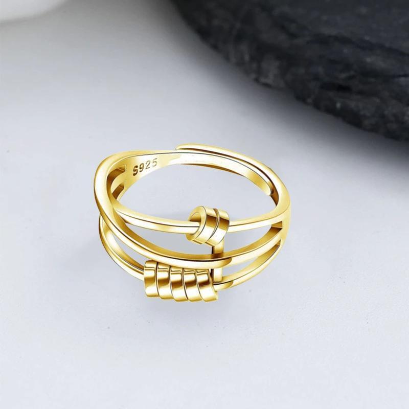 Anti Stress Anxiety Fidget Expandable Open Ring Rotating Festival Birthday Gift
