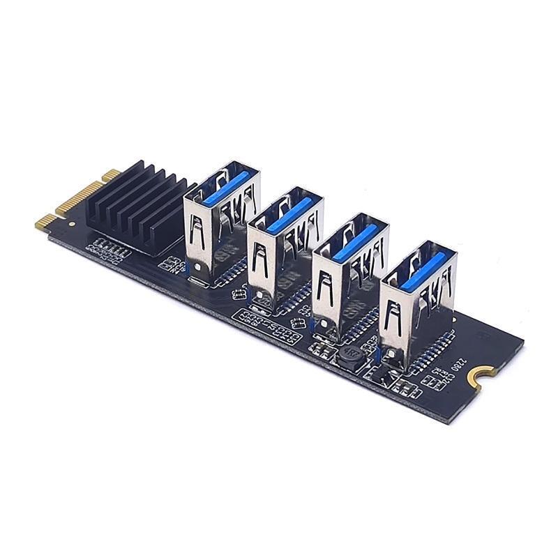 1 to 4 PCIE to M.2 NVME Expansion Adapter Card for BTC Minner Desktp PC Windows