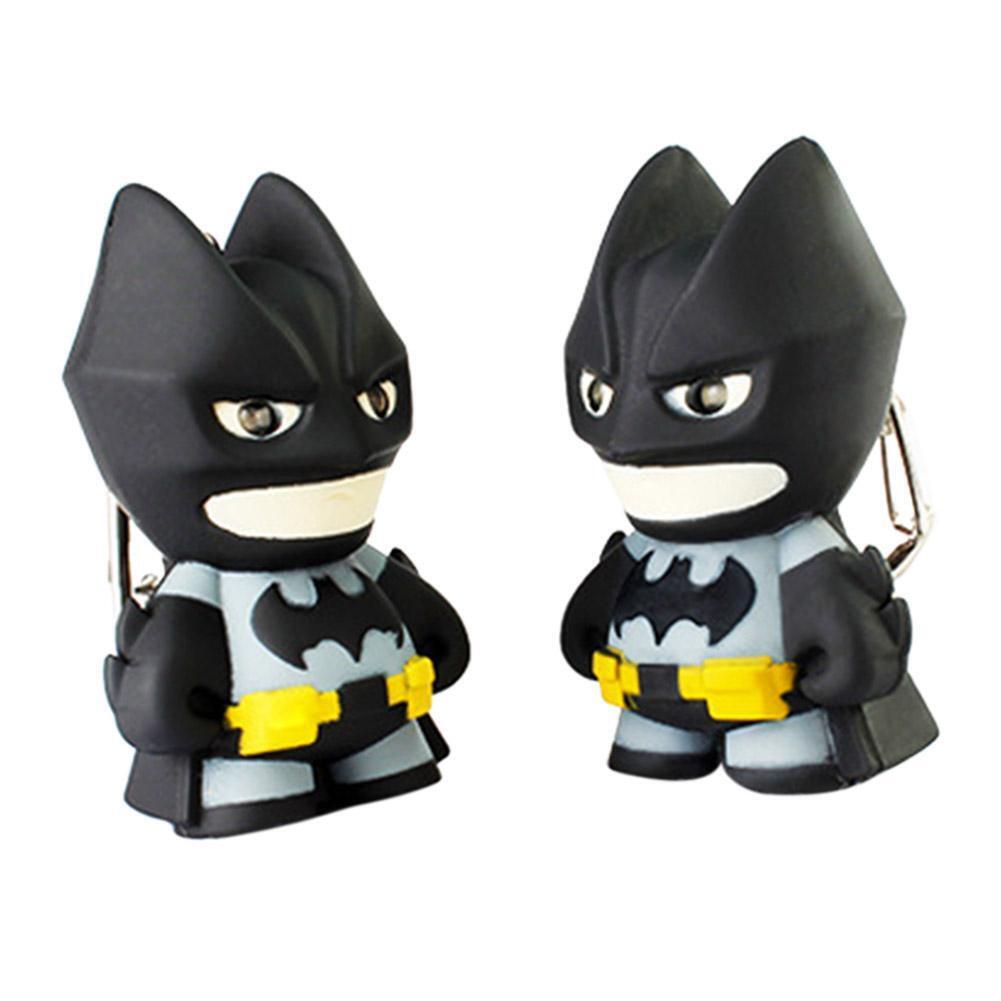 Superhero Batman Design LED Keychain Flashlight Sound Pendant Key Ring Gift