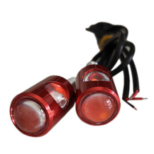 Pair Red Motorcycle LED Turn Signal Tail Light License Plate Bulbs Universal
