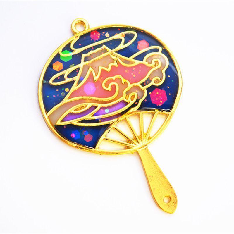 Handmade 4x Open Bezel Setting Mt Fuji Style Fans Metal Frame for DIY Jewelry