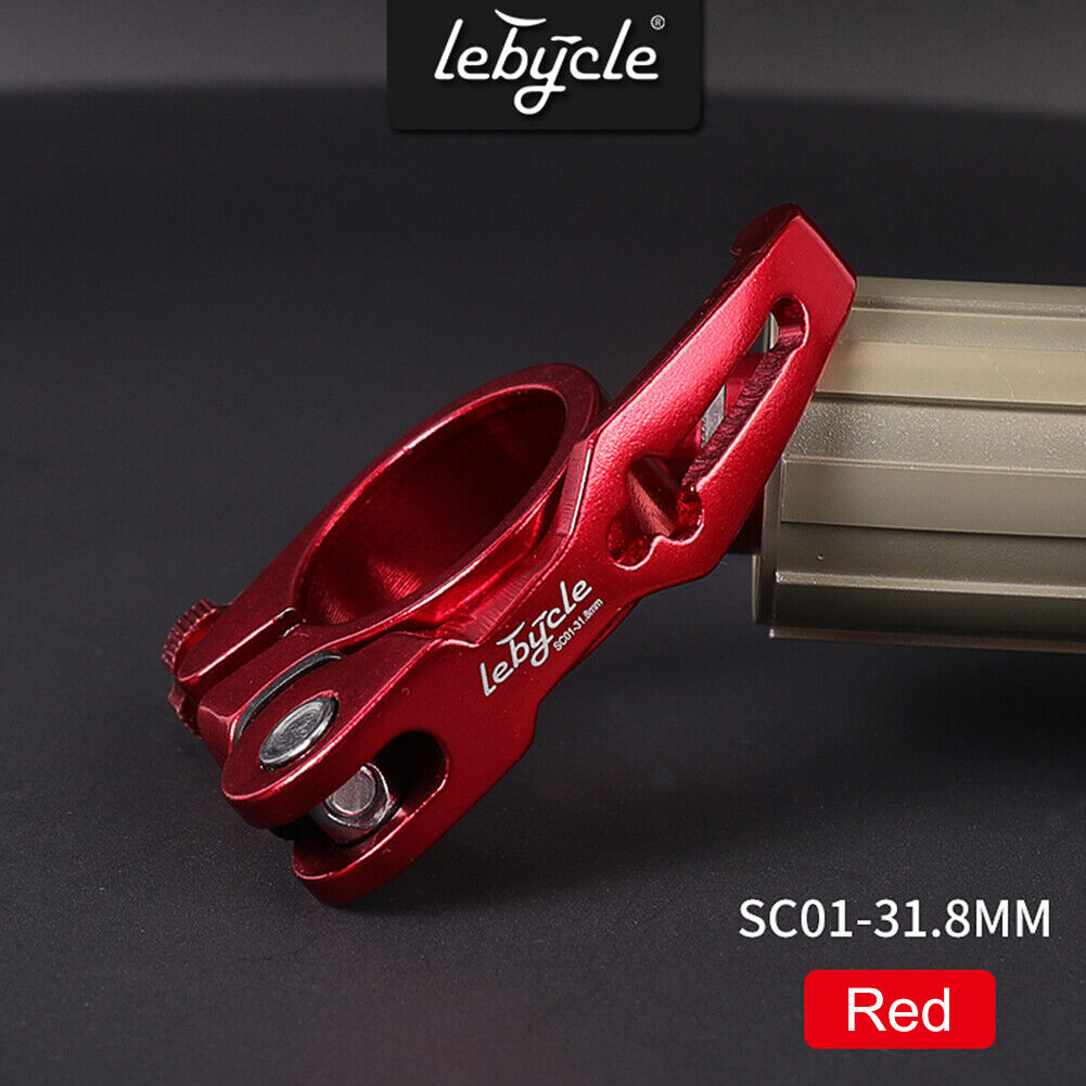 LEBYCLE MTB Bike Seatpost Clamp Road Bicycle Seat Tube Clip (Red 31.8mm)