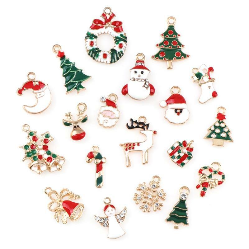 10 Pcs Christmas Charm New Year Xmas Pendant Necklace Bracelet Earring Ornaments