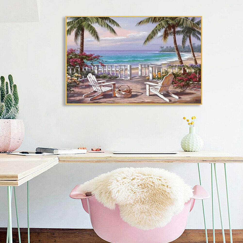 DIY Unframed Seascape Oil Painting Picture By Numbers Canvas Drawing Paint