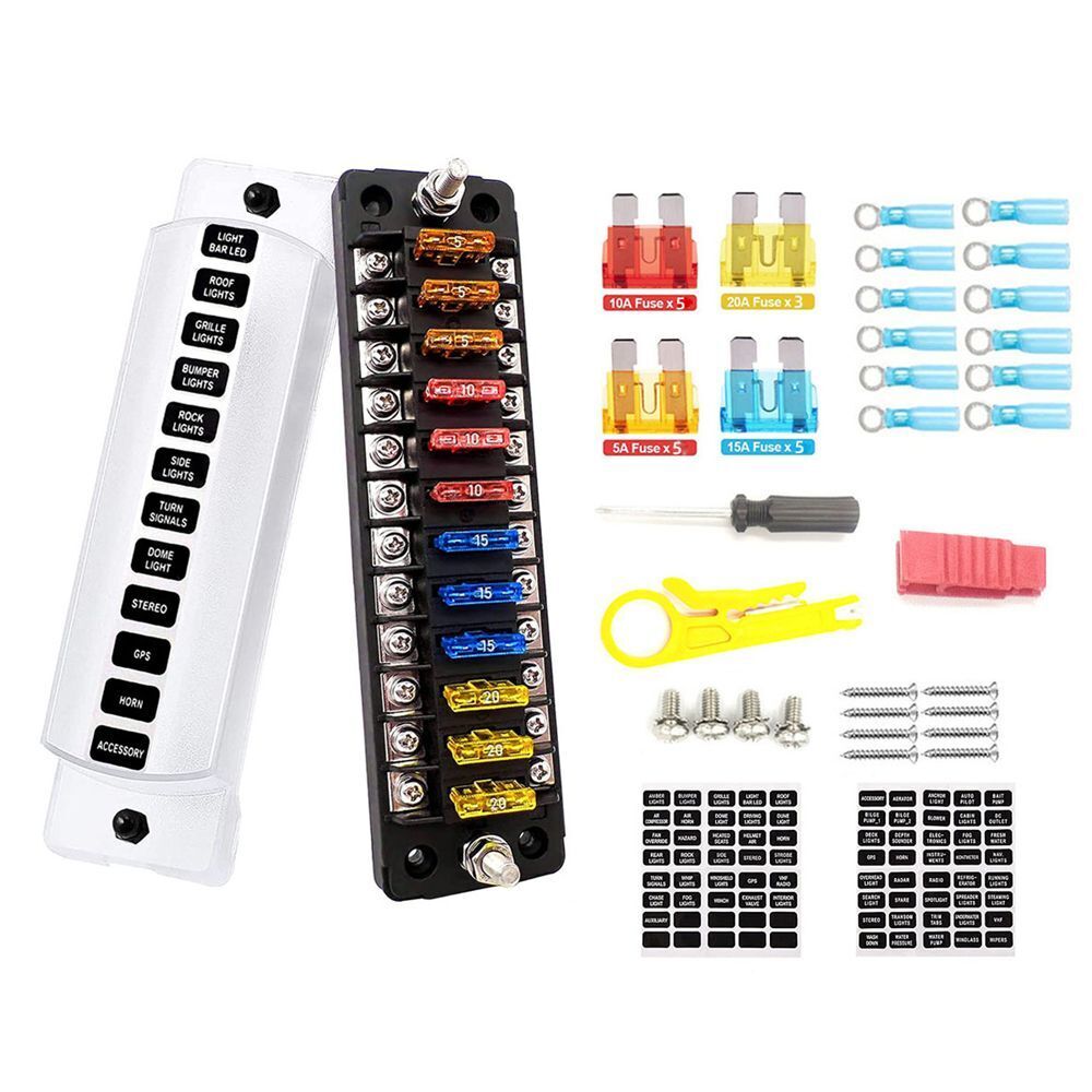 Boat Bus Marine Plastic Cover Block Fuse Box Blade Fuse Holder Car Accessory