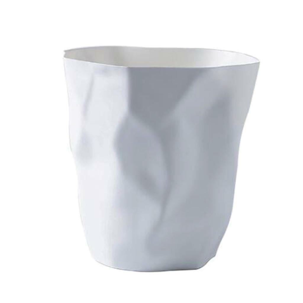 Round  Trash Can Garbage Bin Garbage Waste  9L White Small